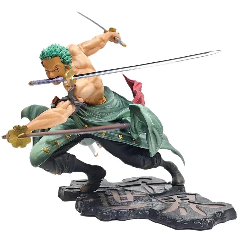 One Piece Roronoa Zoro 10cm PVC Action Figure, Three-Sword Style Collectible Model