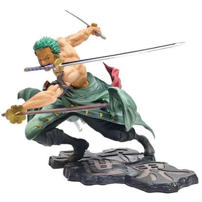 One Piece Roronoa Zoro 10cm PVC Action Figure, Three-Sword Style Collectible Model