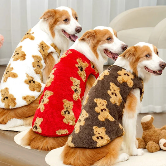 M-7xl Pet Warm Flannel Clothes Winter Dog Cat Coat 5-35kg Bichon French Bulldog Pajamas