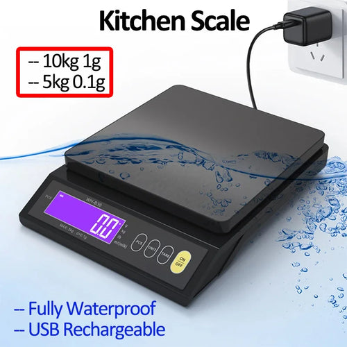 Digital Kitchen Scale – Waterproof Stainless Steel, LCD Display