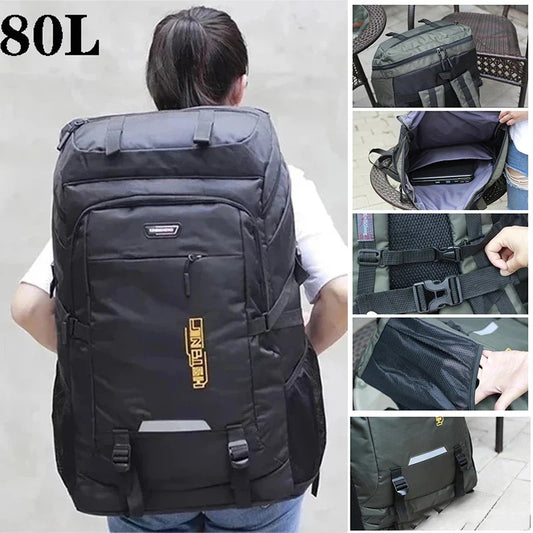 50L or 80L Large Capacity Hiking and Travel Backpack