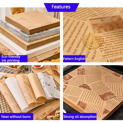 Food Wrapping Paper Sheets – Oil-Proof Baking & Burger Liner (50pcs)
