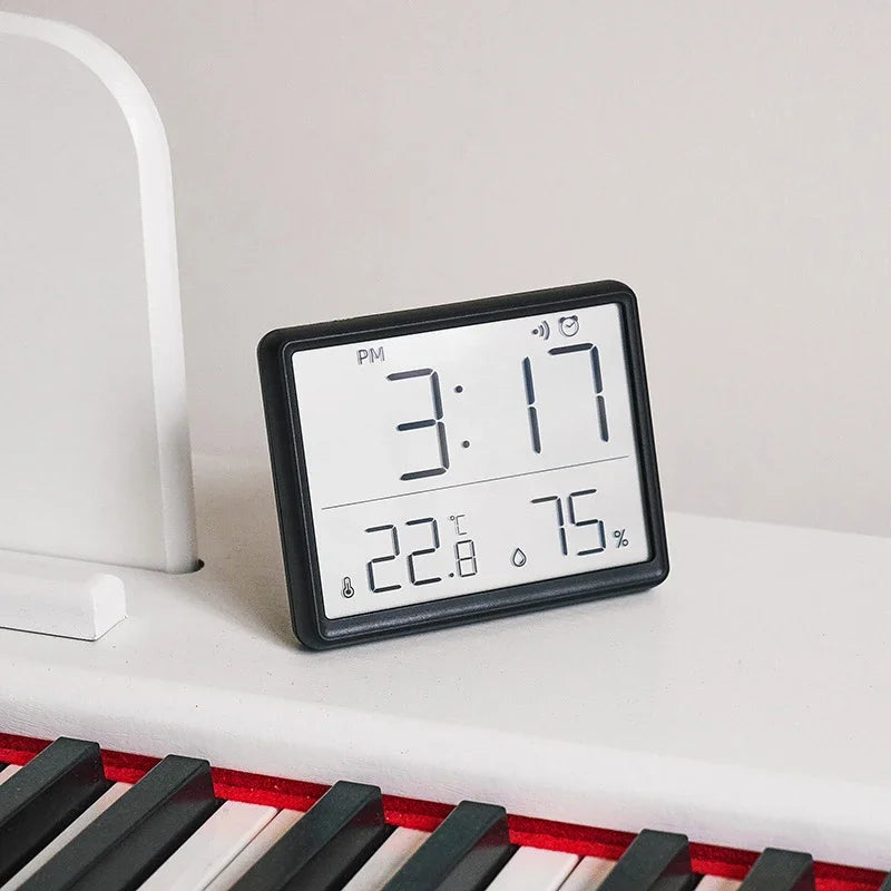 Digital Alarm Clock with Temperature & Humidity Display – LCD