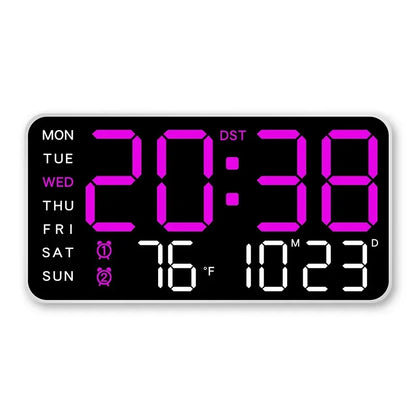 LED Digital Alarm Clock – Temp Display, Remote, Wall or Desk