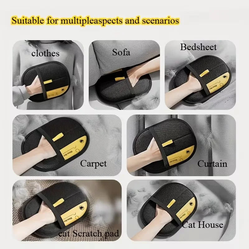 2-Piece Pet Hair Removal Gloves Double-Sided Cat Brushes