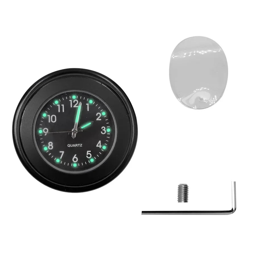 Motorcycle Handlebar Clock – Luminous Quartz, Fits 22-25mm