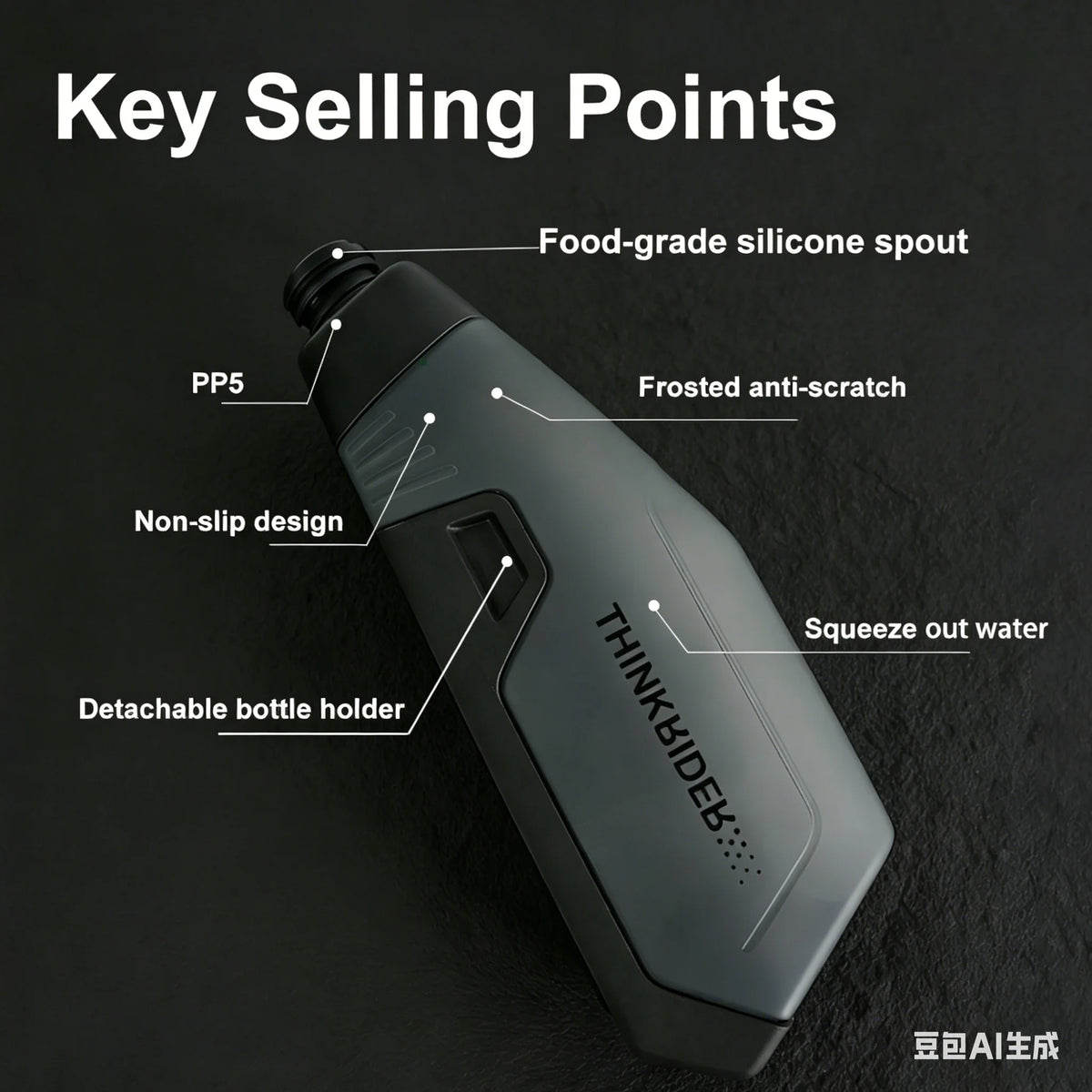 ThinkRider 650ml Aerodynamic Cycling Water Bottle with Bracket