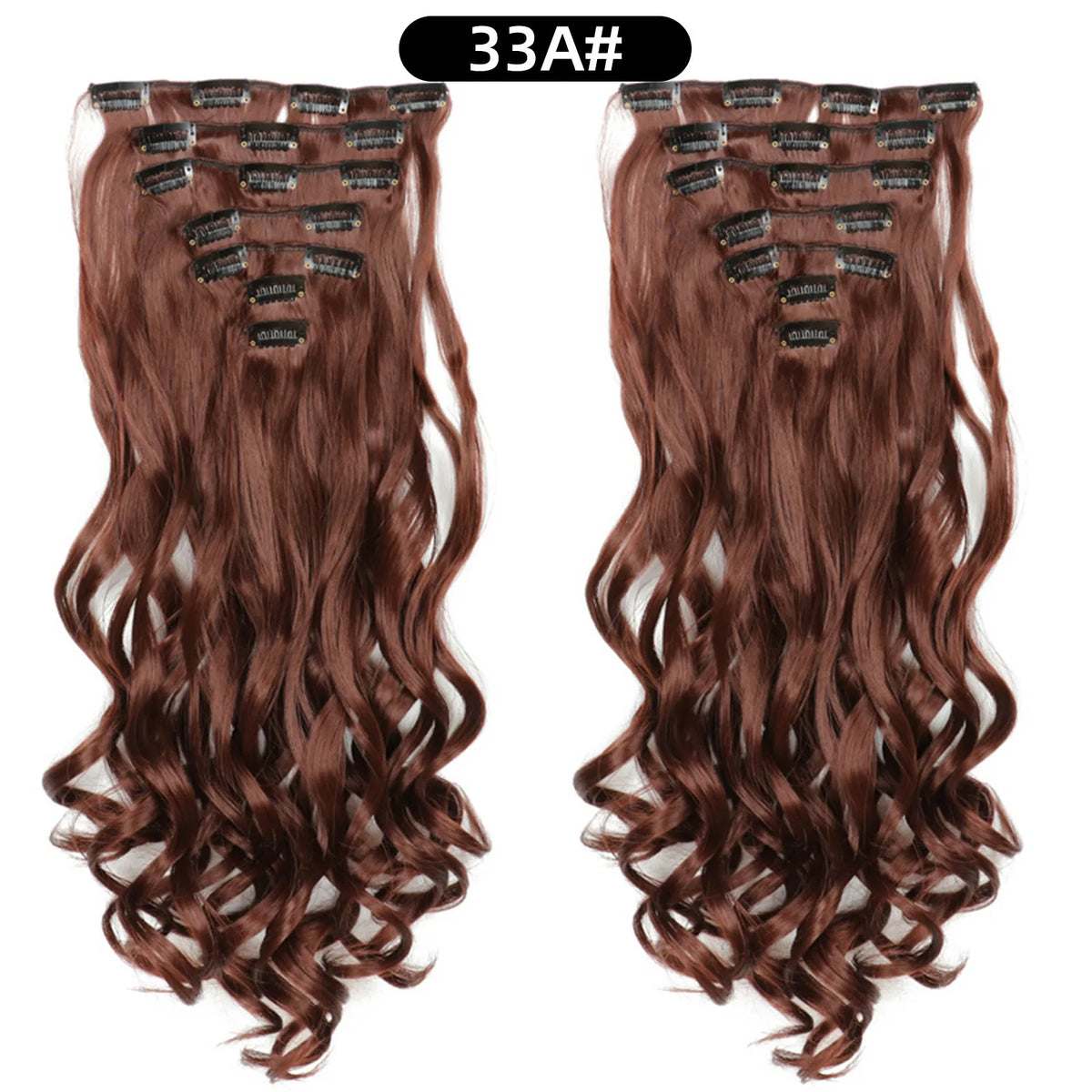 22 Inch Curly Wavy Clip In Hair Extensions 7PCS