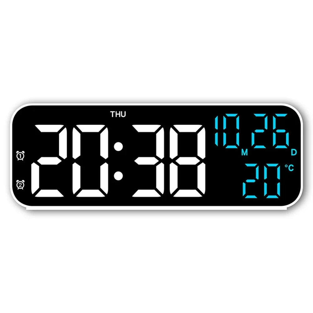 Digital LED Alarm Clock with Temperature & Date Display