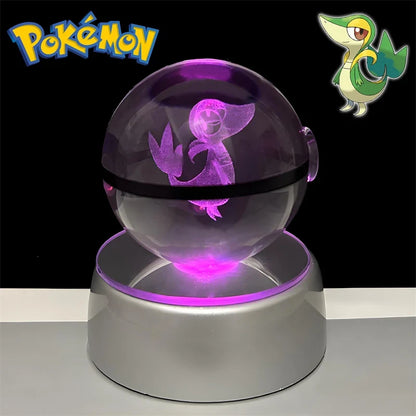 Pokemon 3D Crystal Poke Ball Night Light with LED Base
