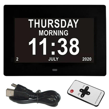 Digital Calendar Clock with 12 Alarms, Medicine Reminder & Large Display