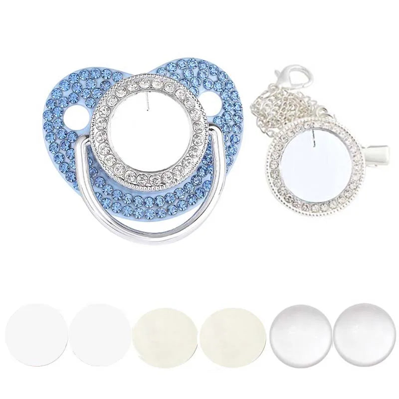 Luxury Bling Baby Pacifier & Clip Set – Personalized Newborn Dummy