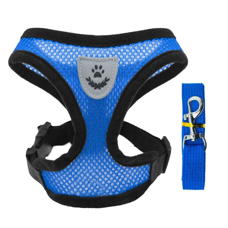 Dog Vest Walking Leash Puppy Cat Collar Polyester Adjustable Mesh Small Medium Pet Accessories