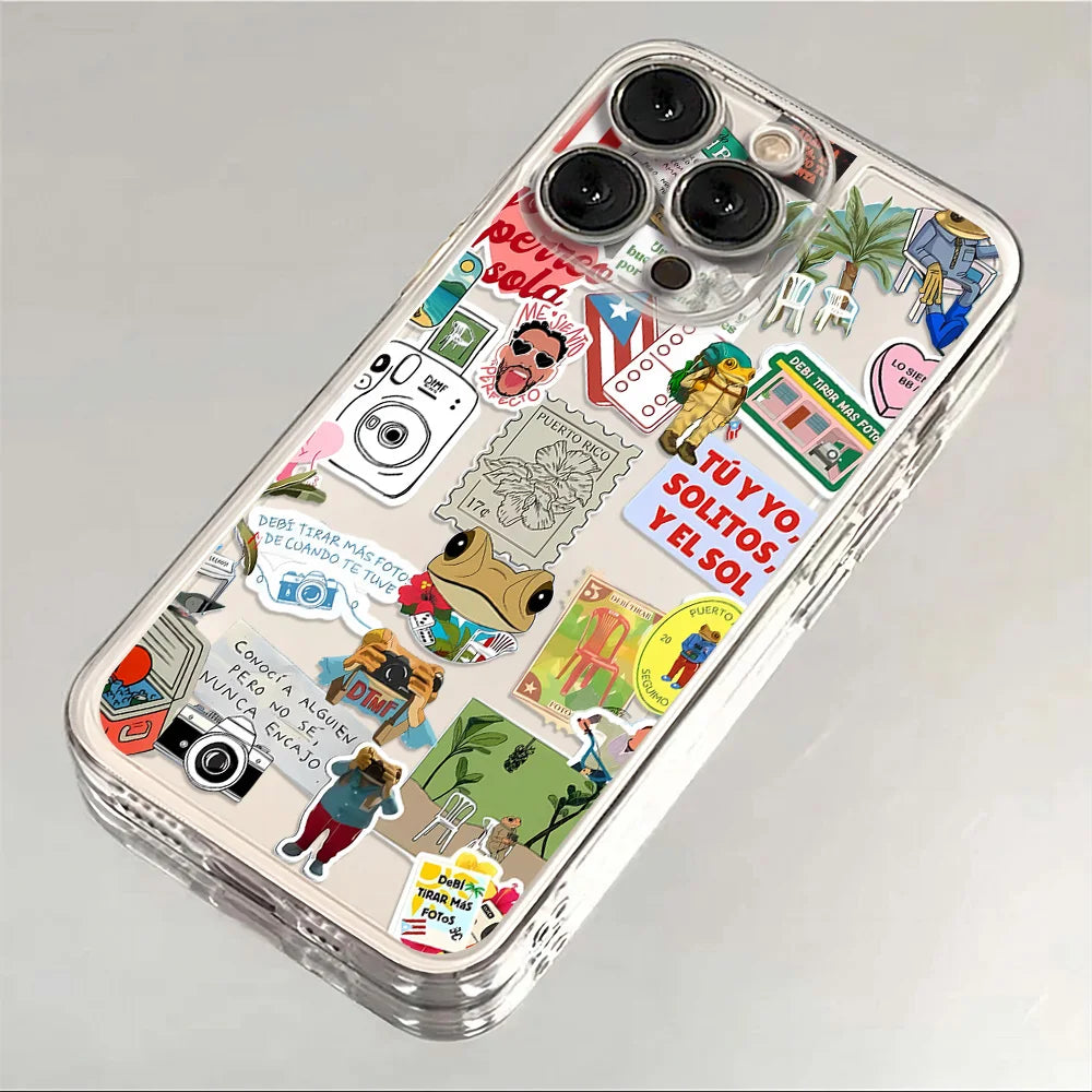 Bad Bunny Art Stickers iPhone Case