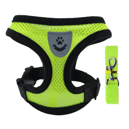 Dog Vest Walking Leash Puppy Cat Collar Polyester Adjustable Mesh Small Medium Pet Accessories