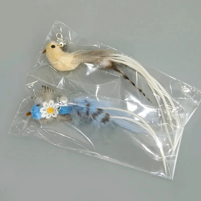Funny Bird Feather Cat Wand Bell Accessories Interactive Toys Cats Kitten Hunting Teaser Exercise