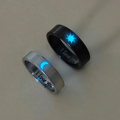 2 Piece Glow in the Dark Couple Rings Set