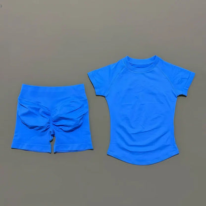 2 Piece Seamless Yoga Top and Shorts Set