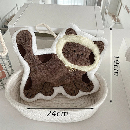 Cute Cat-Shaped Hand Towel – Hanging Absorbent Towel for Kids