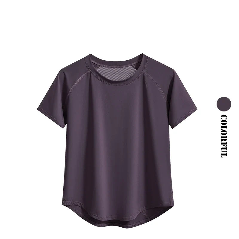 Drur Yoga Tops Sportswear Woman Gym Shirts Breathable Quick Dry Short Sleeve Workout T Shirt Jogger