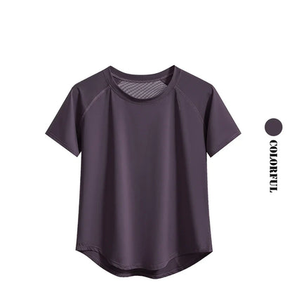 Drur Yoga Tops Sportswear Woman Gym Shirts Breathable Quick Dry Short Sleeve Workout T Shirt Jogger