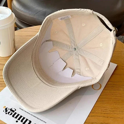 Korean Letter Embroidered Baseball Cap – Unisex Adjustable