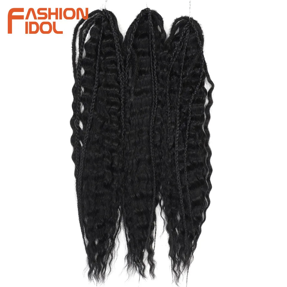 24 Inch Water Wave Crochet Braiding Hair – Synthetic Twist Curly Ombre Extensions