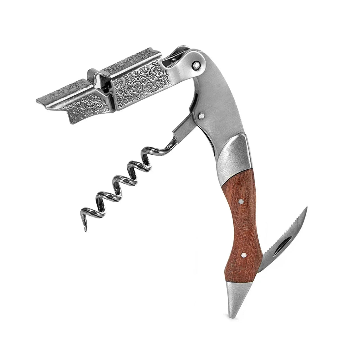Double Hinged Wine Opener Corkscrew – Bartender Waiter Key