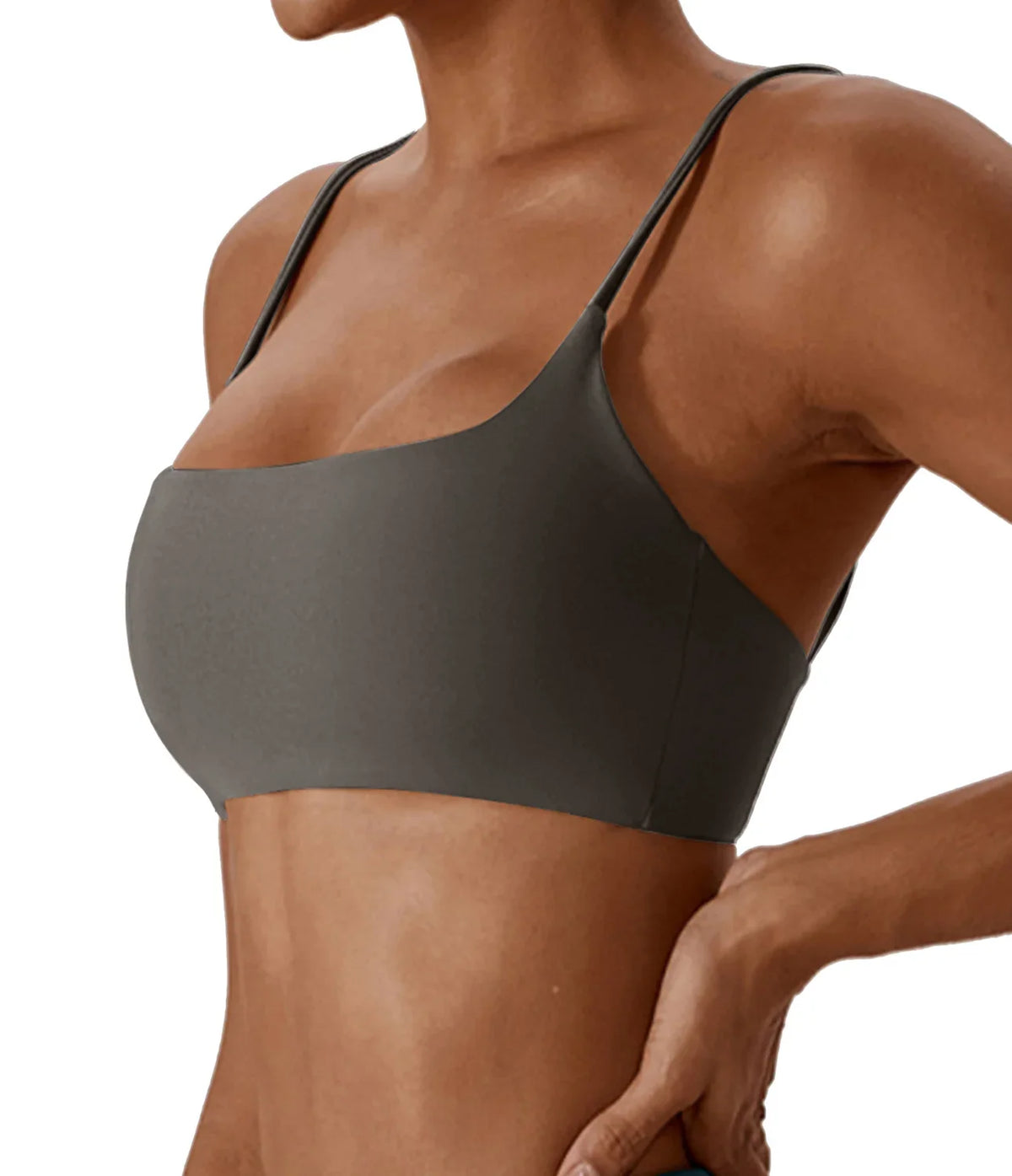 Women's Sports Bra – Nylon Cross Back with Removable Pads