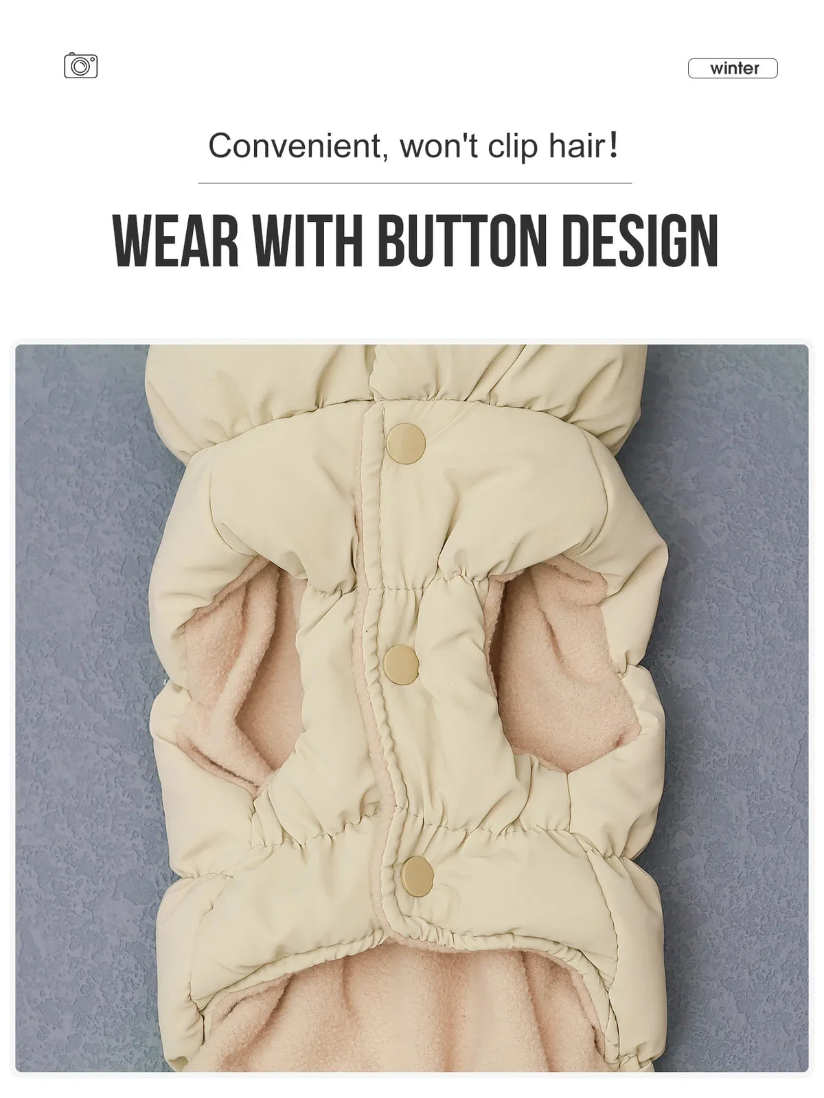 3 Layer Warm Dog Jacket for Small & Medium Dogs Autumn Winter