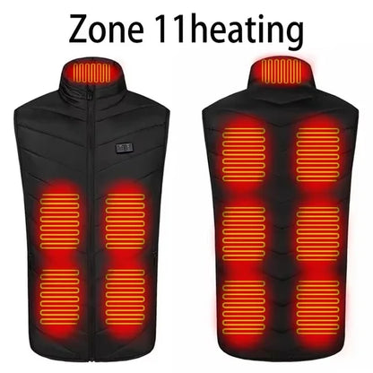 Men’s USB Heated Vest with 17 Heating Zones, Winter Outdoor Sports Waistcoat