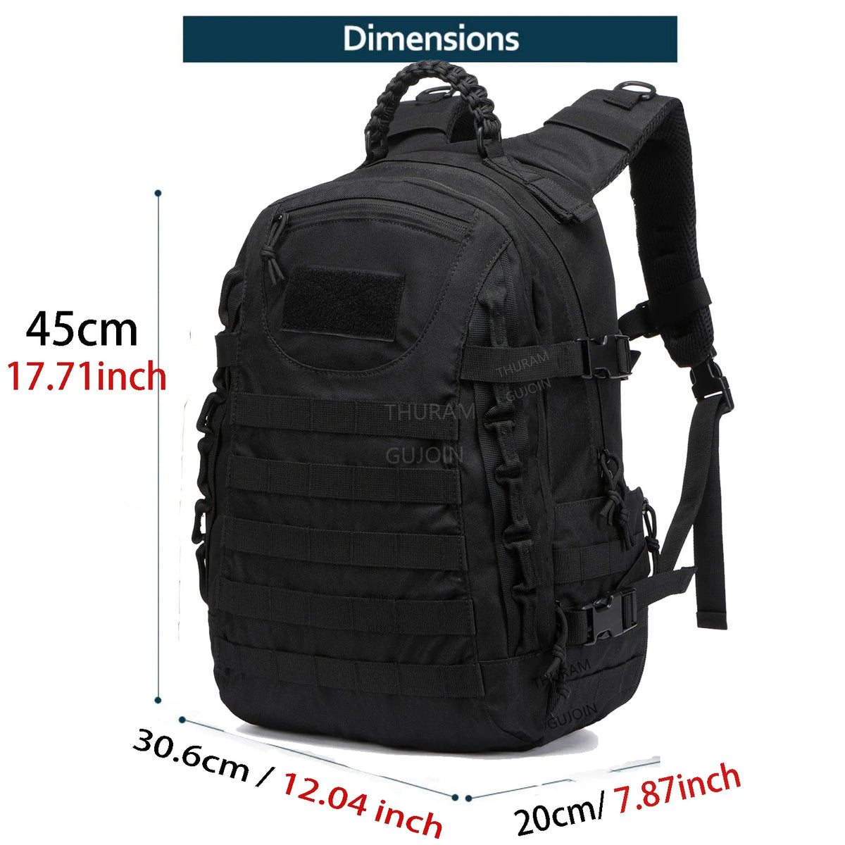38L Tactical Backpack – Military MOLLE Waterproof Hiking & Camping Bag