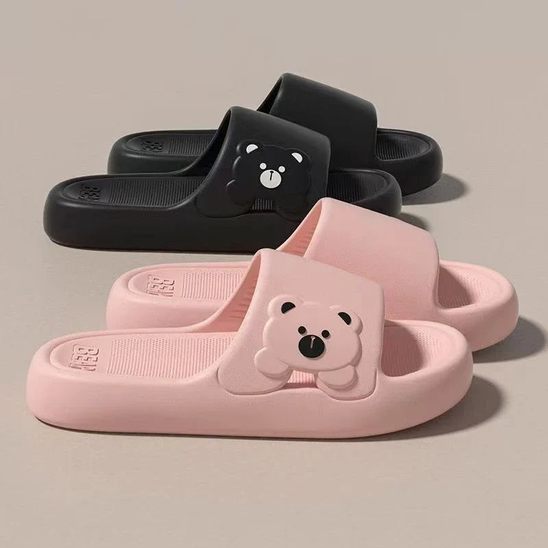 Cute Cartoon Bear EVA Slippers for Women Summer Indoor Slides