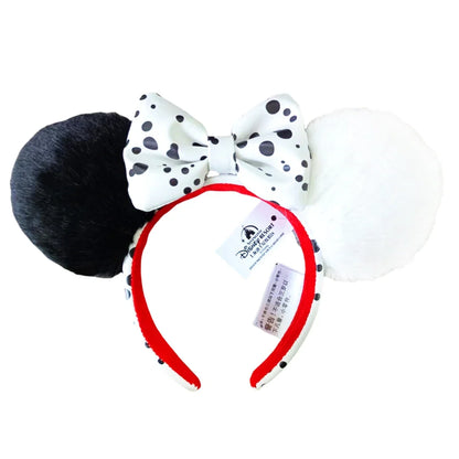 Disney Minnie Mouse Ear Headband with Bow – PU Leather Disneyland Ears