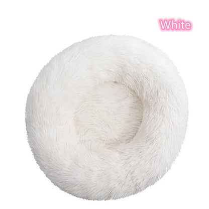 Calming Donut Cat Bed – Super Soft Plush Washable Pet Sleeping Cushion