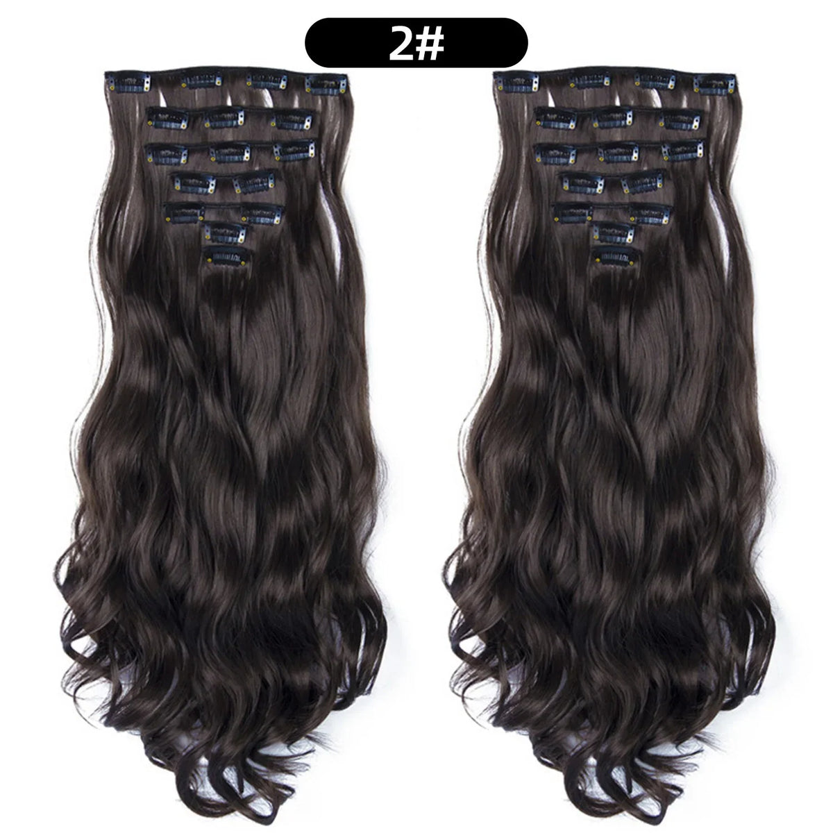 22 Inch Curly Wavy Clip In Hair Extensions 7PCS