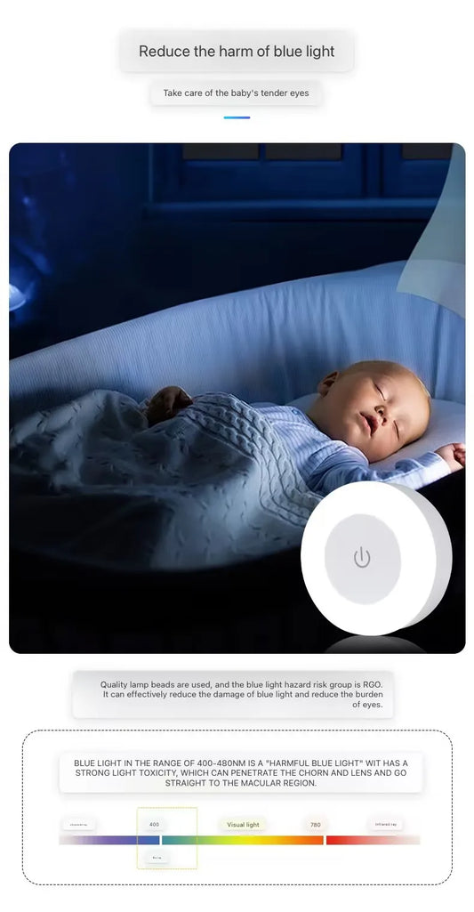 Touch Sensor LED Night Light USB Rechargeable Magnetic Wall Light