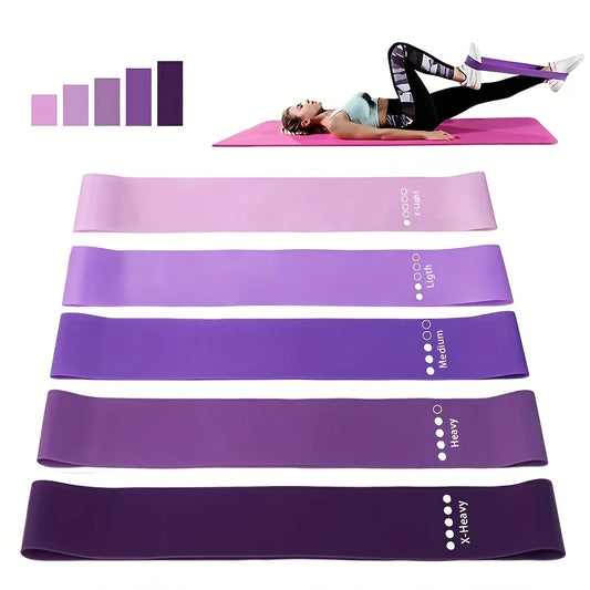 5-Piece Portable Gradient Resistance Band Yoga Fitness