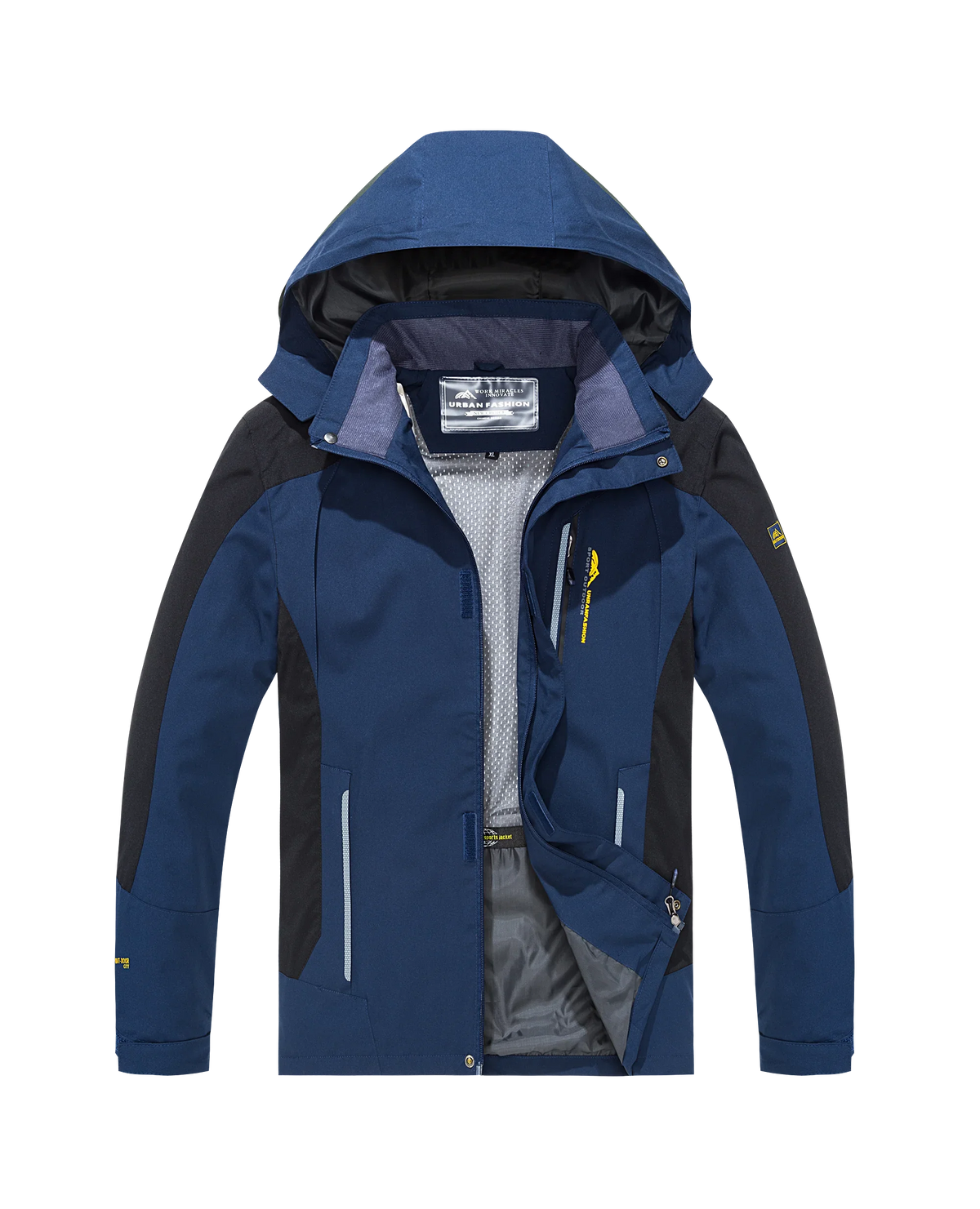 Men's Waterproof Hiking Jacket – Windproof Hooded Windbreaker Plus Size