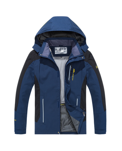 Men's Waterproof Hiking Jacket – Windproof Hooded Windbreaker Plus Size