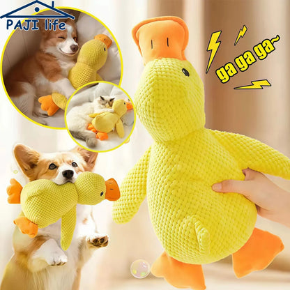 Duck Dog Toy Plush Chew Resistant Durable Quacking Sound Teeth Grinding Relief Soft Companion Small
