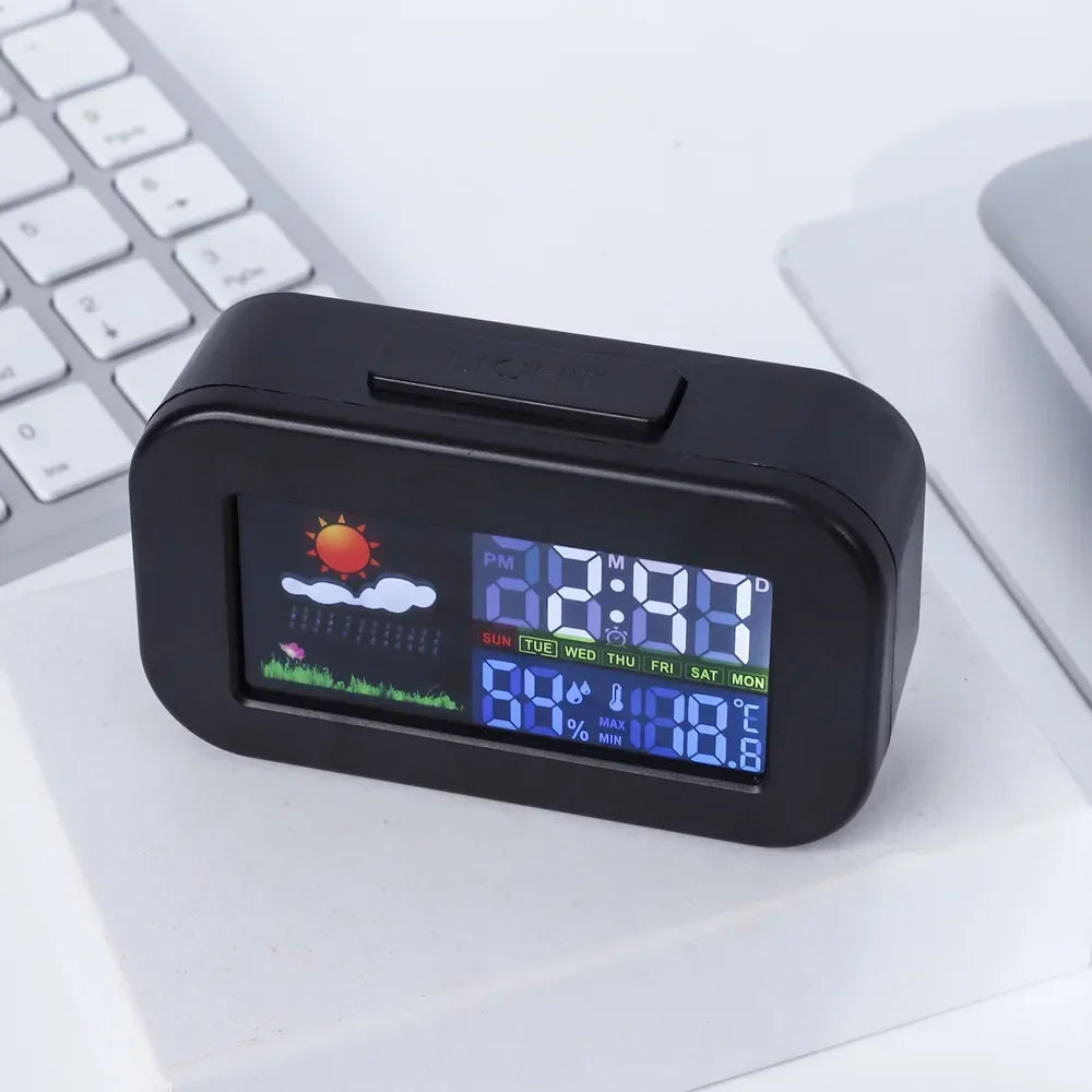 Digital Weather Station Clock with Color Display & Humidity Monitor