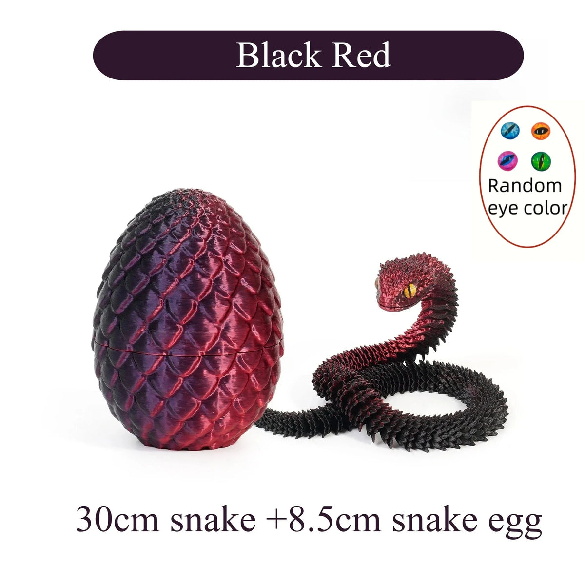 3D Printed Articulated Snake with Egg – Fidget Desk Toy