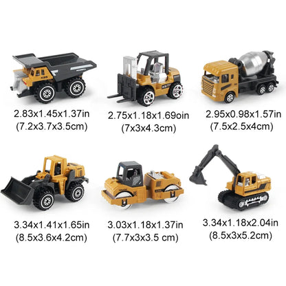 Die-Cast Construction Truck Toy Set – 6 Piece Engineering Vehicles