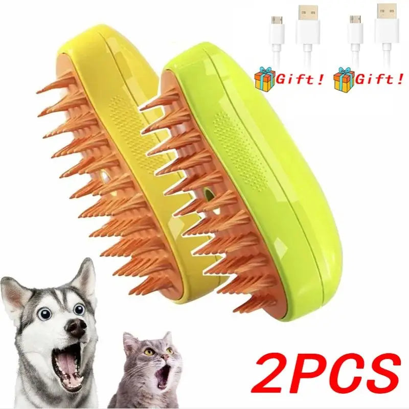 Electric Dog Steamer Brush Grooming 3 1 Steam Pet Remove Tangles Loose Hair Massage Steamy Cat