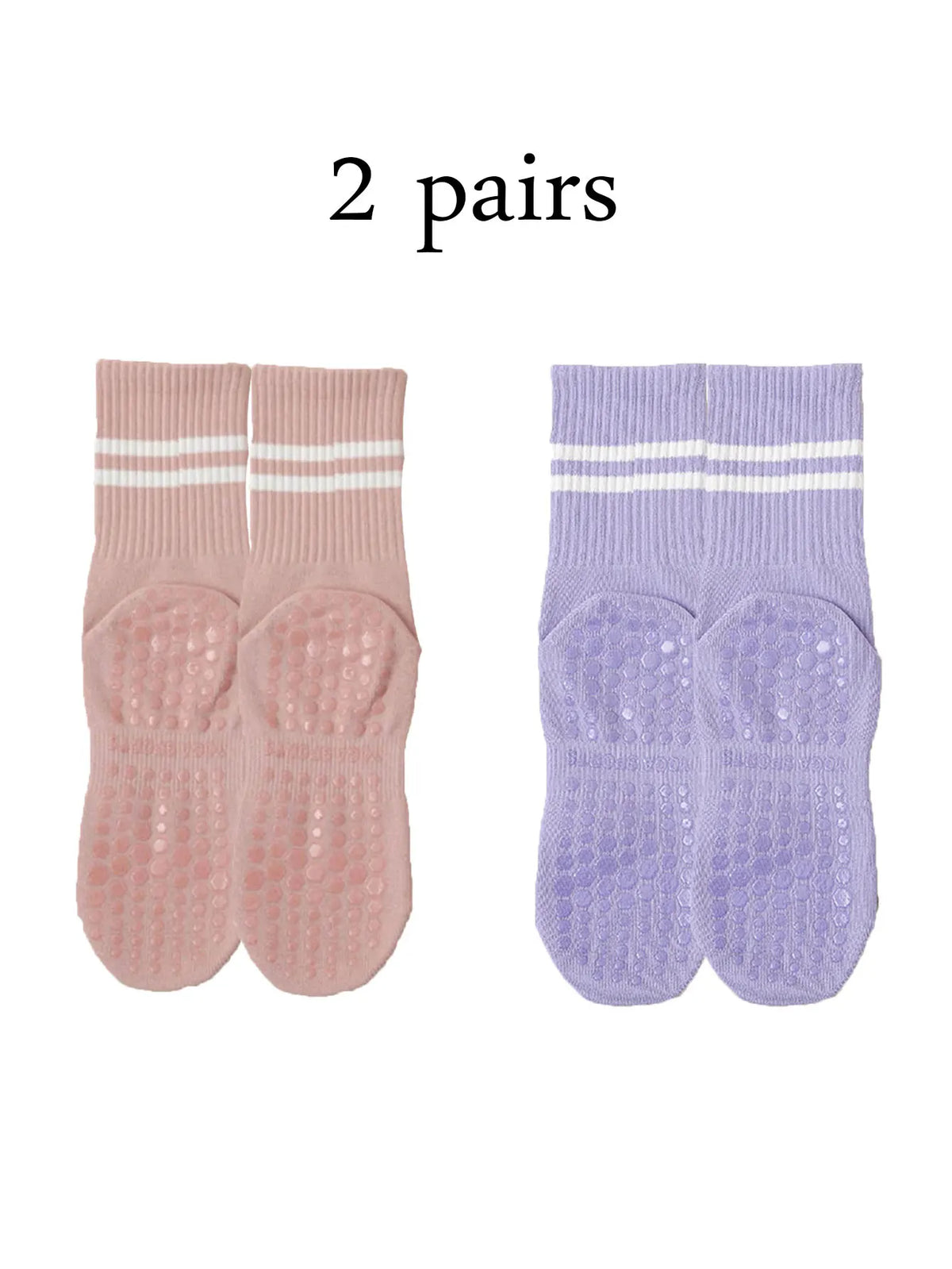 Grip Socks for Women – Non-Slip Pilates & Yoga (4 Pairs)