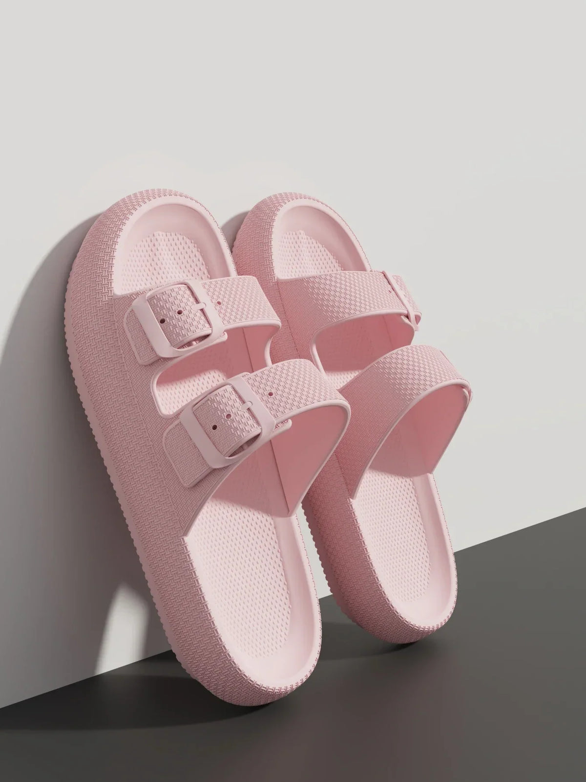 Thick Sole Sandals – Non-Slip Double Strap Slides for Men & Women