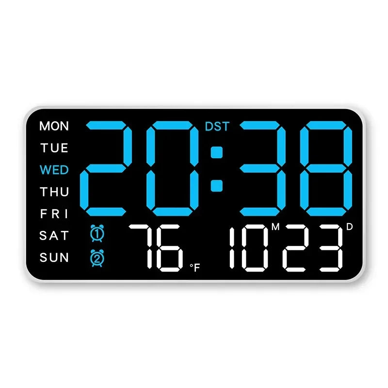 LED Digital Alarm Clock – Temp Display, Remote, Wall or Desk