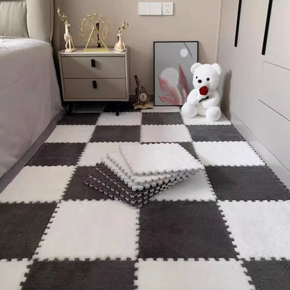 Plush Puzzle Floor Mat – 10pcs Interlocking Foam Tiles 30x30cm