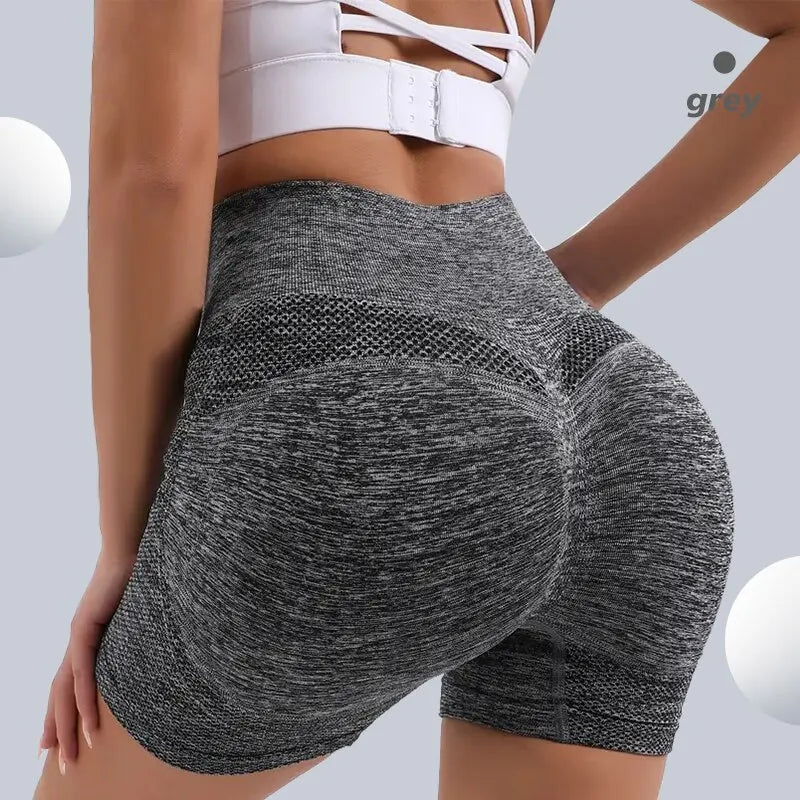 Czguke Women Waist Workout Shorts Butt Lifting Tummy Control Ruched Booty Smile Yoga Short Pant